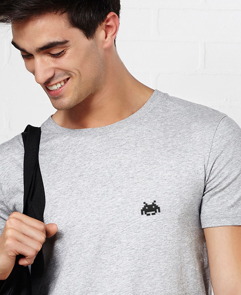 Men's T-Shirt Space Invader (embroidered) - Geek & Video Games