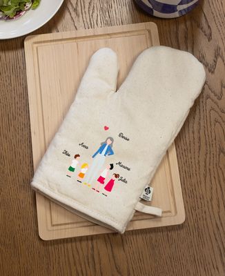 Gant de cuisine Famille personnalisée grands-parents - Cadeaux Papy, Cadeaux Mamie