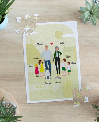 Puzzle Famille personnalisée grands-parents - Cadeaux Papy, Cadeaux Mamie