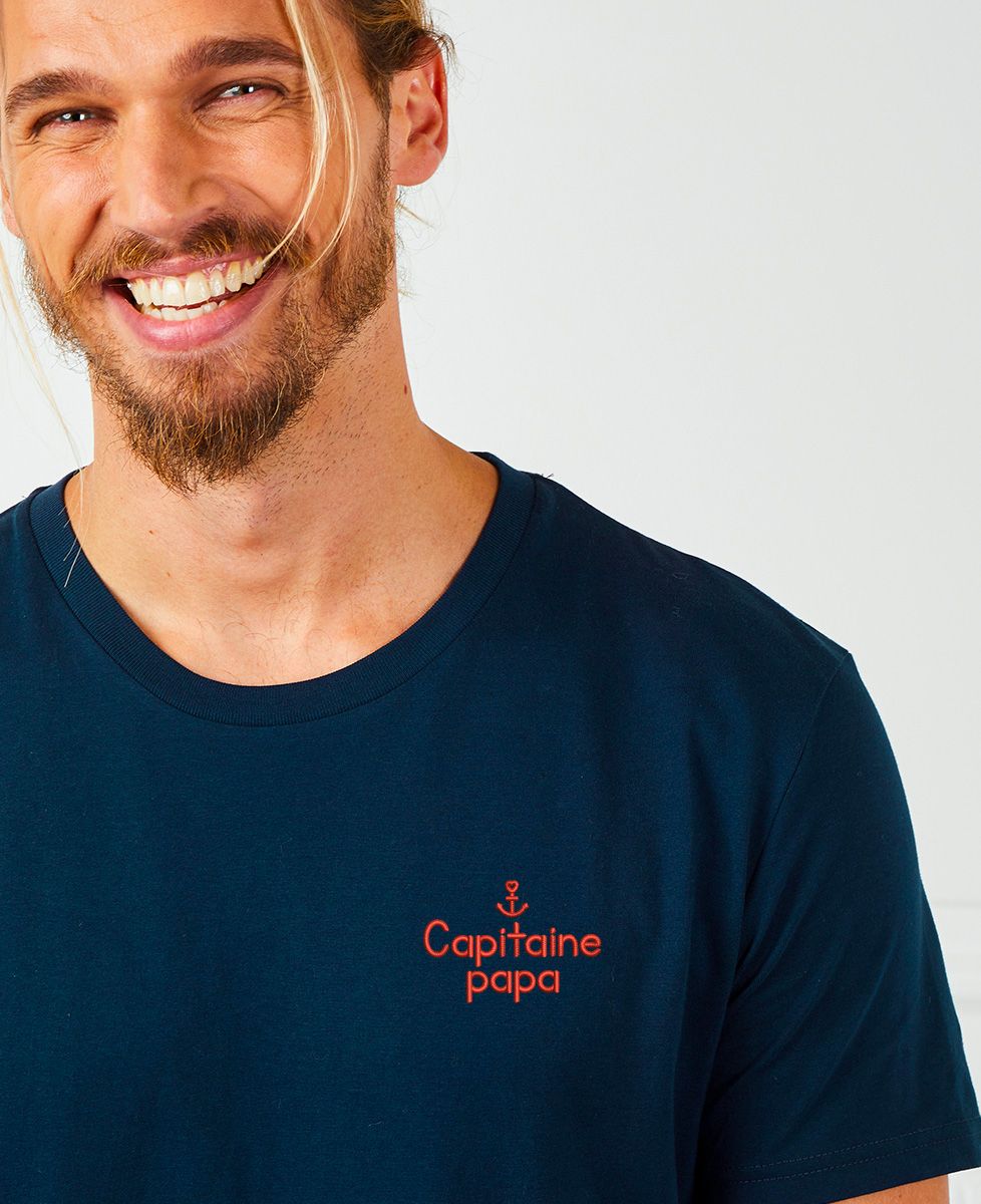 T-shirt homme Capitaine papa (brodé)