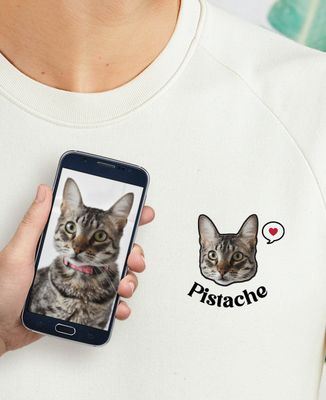 Heren sweatshirt Dierenkop en gepersonaliseerde voornaam - Dieren