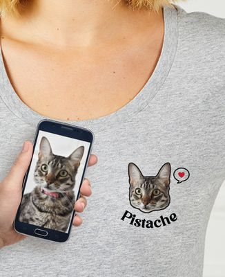 T-shirt per lei Testa di animale e nome personalizzato - Animali