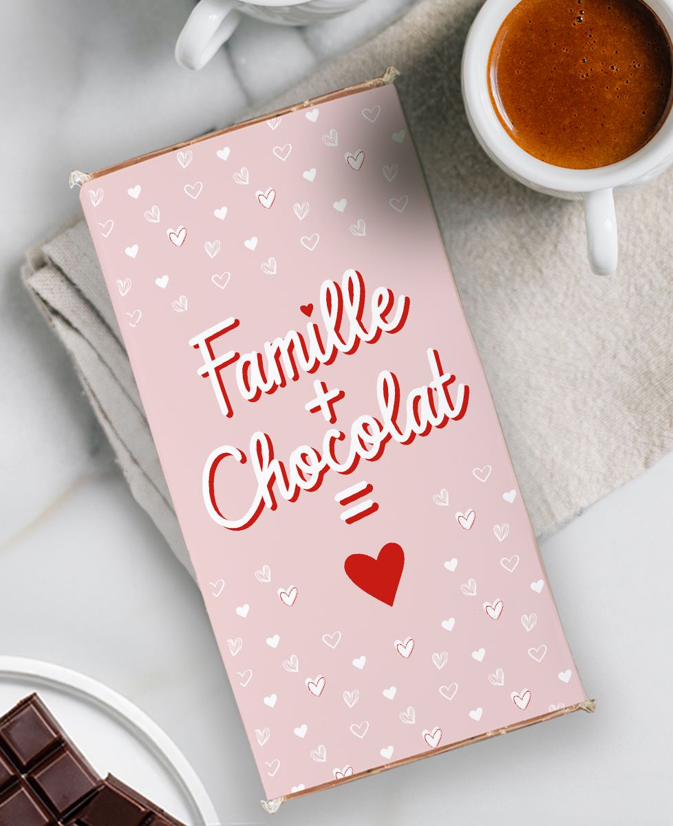 Tablette de chocolat Tablette Famille + Chocolat = ❤️