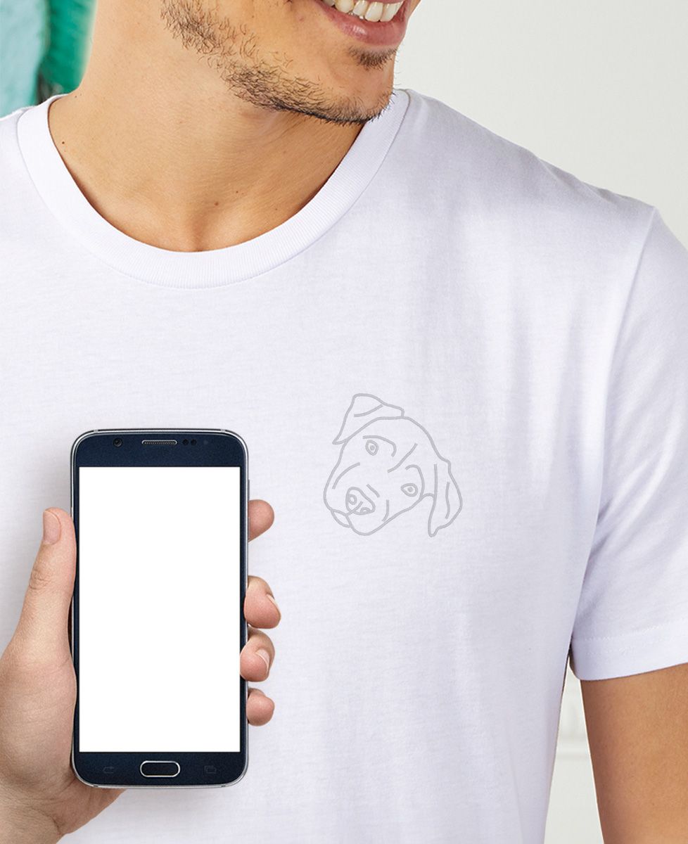 T-shirt homme Animal brodé à la main - Animaux