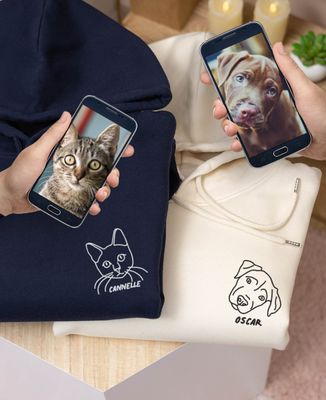 Hoodie Männer Handgesticktes Tier - Tiere