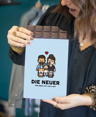 XXL-Schokoladentafel Individualisierte Familienfigur - Papa-Geschenke, Geschenke Mama