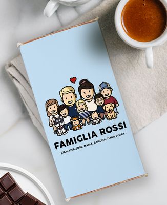 Barretta di cioccolato Statuette famiglia personalizzate - Regali per papà, Regali per la mamma