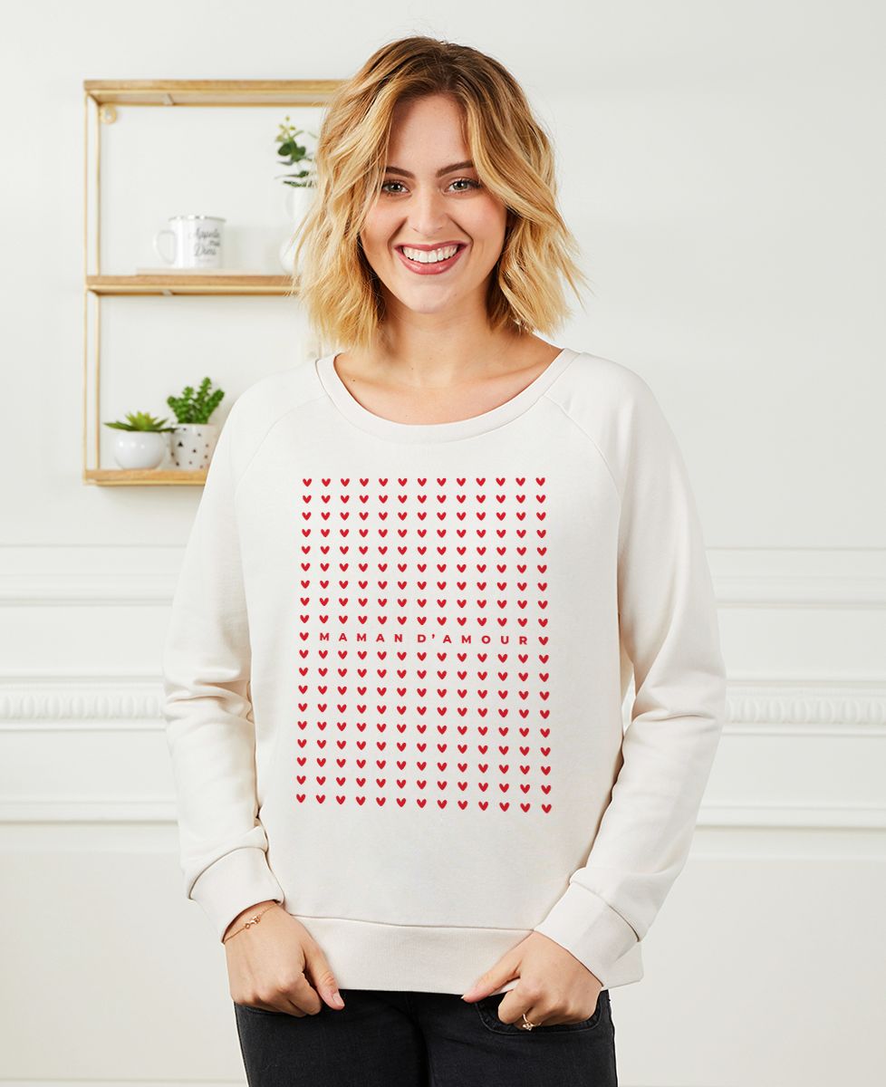 Sweatshirt femme Maman d'amour coeurs
