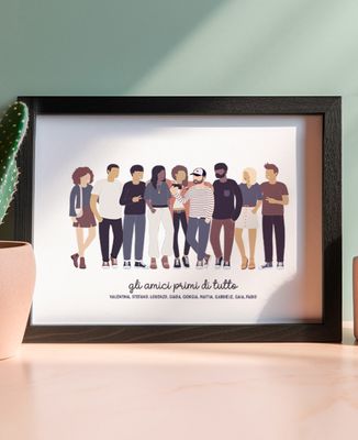 Cornice per foto Gruppo di amici personalizzato