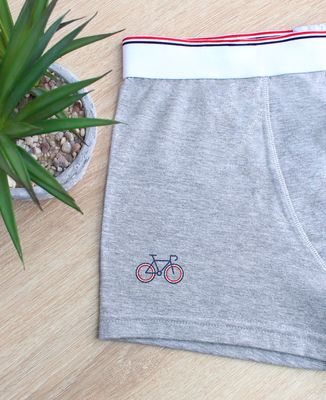 Boxer Vélo tricolore (brodé)