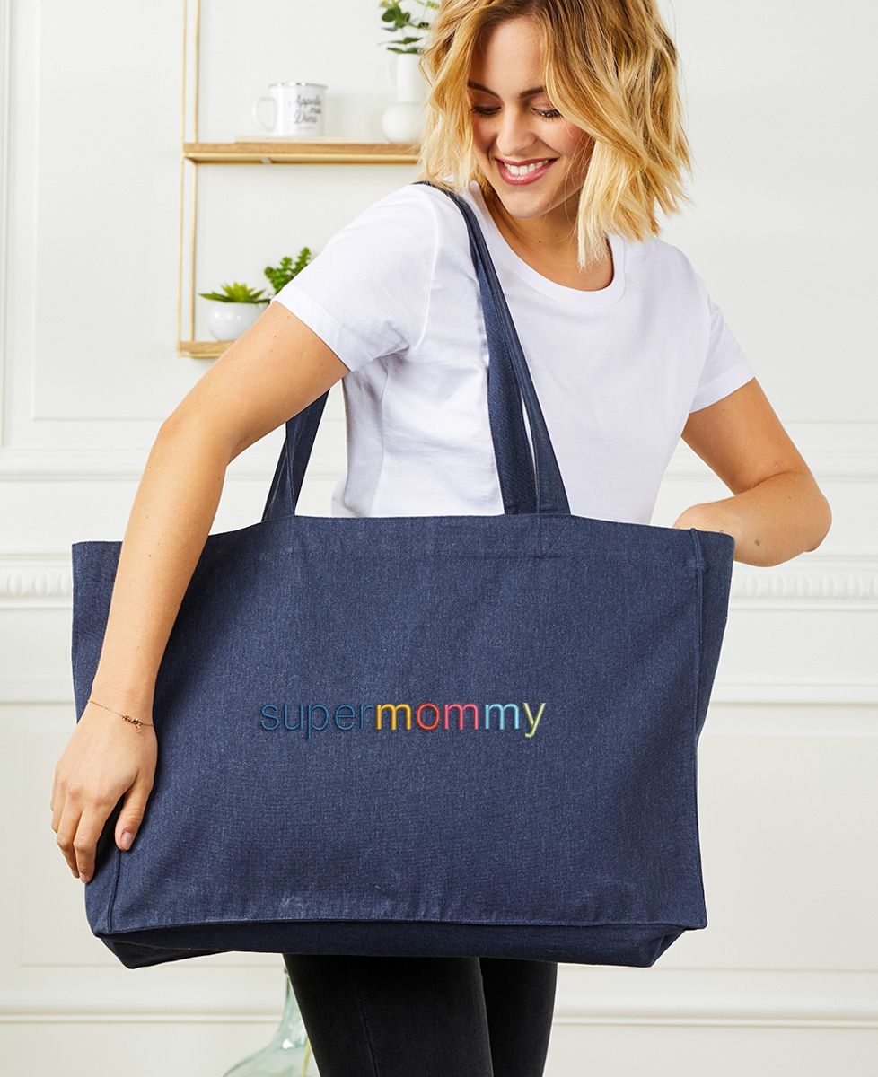 Maxi tote bag Super Mommy Multicolore