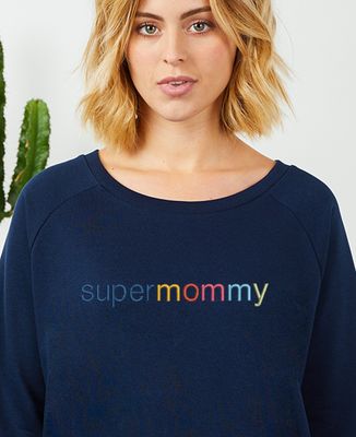 Sweatshirt femme Super Mommy Multicolore