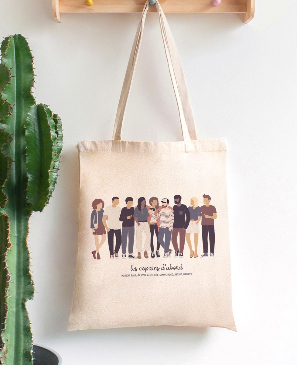 Totebag Bande de potes personnalisé Monsieur TSHIRT