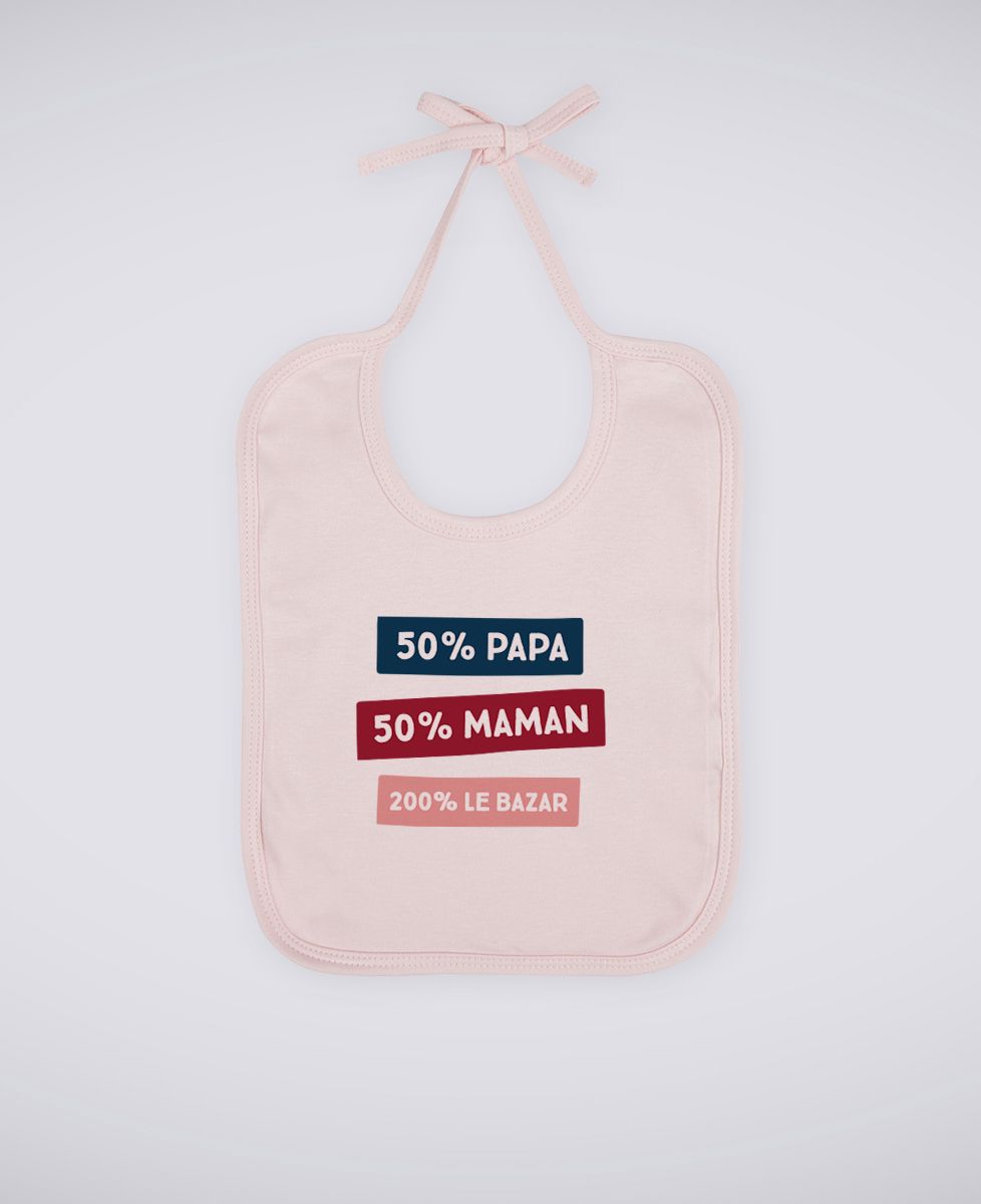 Bavoir 50% Maman 50% Papa 200% Le Bazar