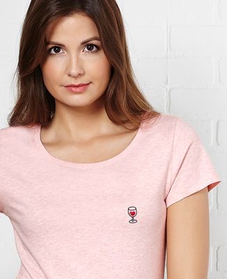 T-Shirt femme Coeur Verre de vin (brodé) Monsieur TSHIRT