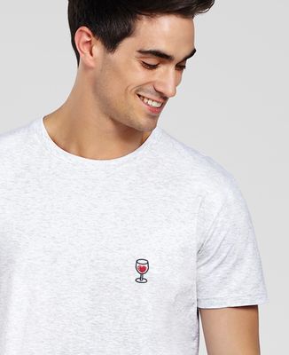 T-Shirt homme Coeur Verre de vin (brodé) Monsieur TSHIRT