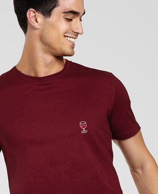 T-Shirt homme Coeur Verre de vin (brodé) Monsieur TSHIRT