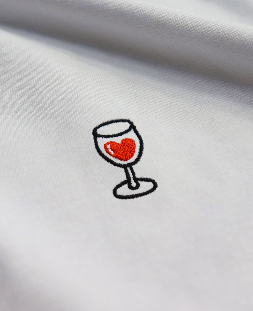 T-Shirt homme Coeur & Verre de vin (brodé)