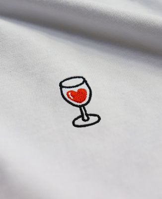T-Shirt homme Coeur & Verre de vin (brodé)