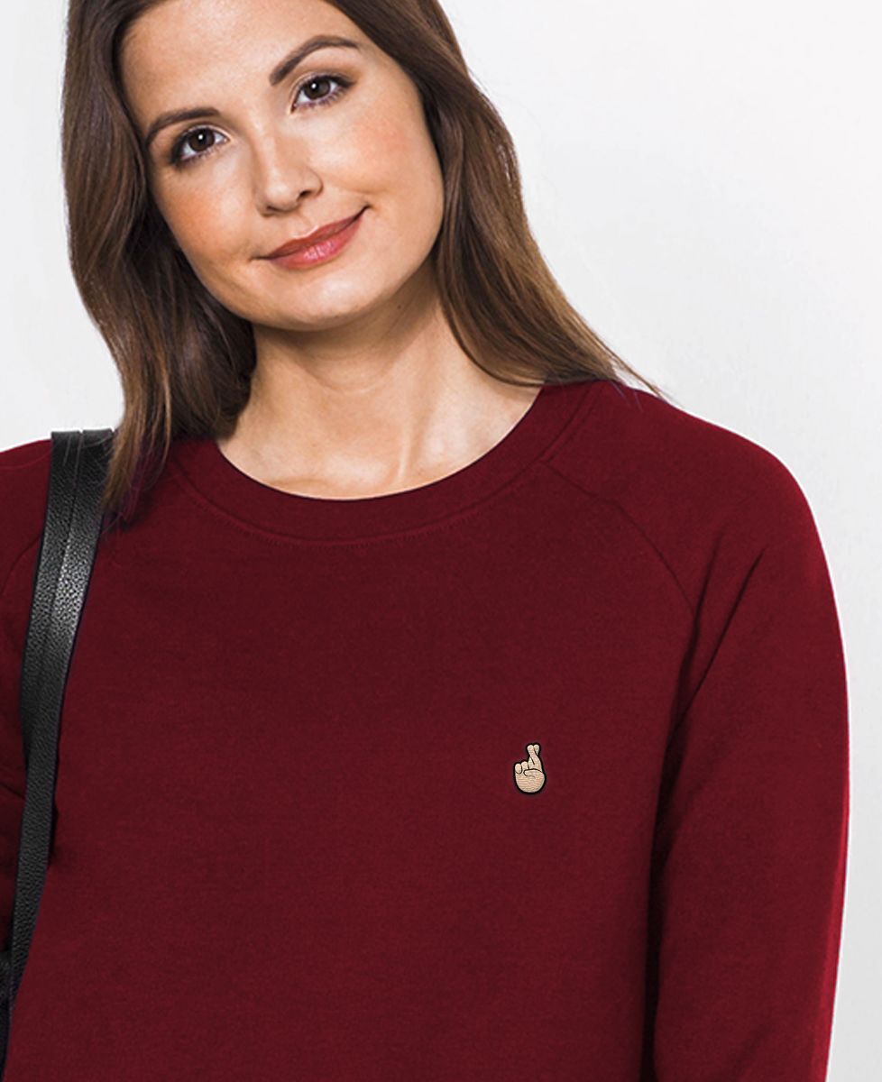 Sweatshirt femme Croiser les doigts (brodé) - Apéro, EVJF