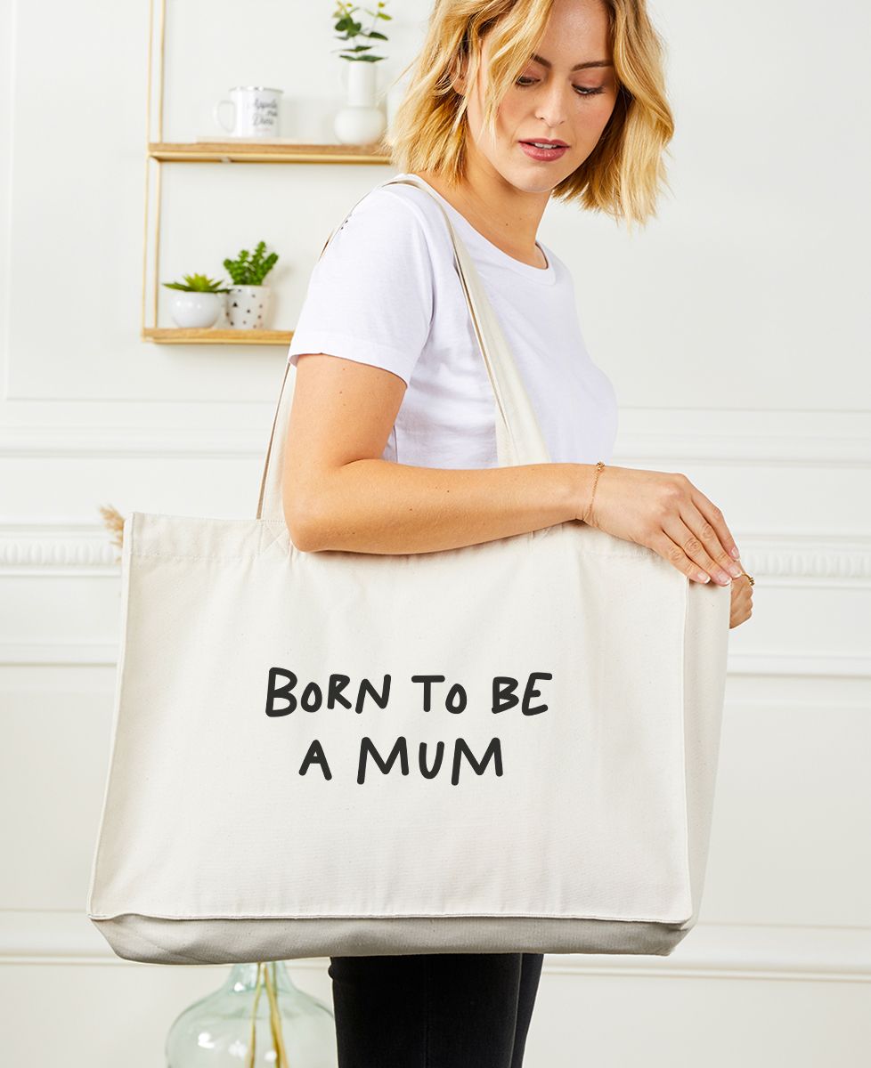 Maxi tote bag Born to be a mum - Cadeaux Maman