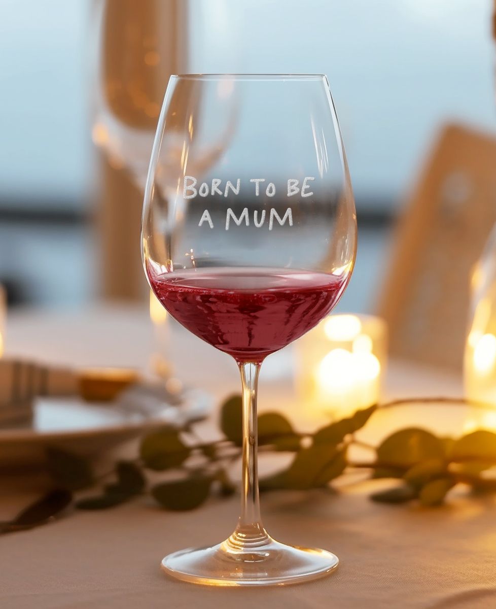 Verre à vin Born to be a mum - Cadeaux Maman, Apéro, Mariage