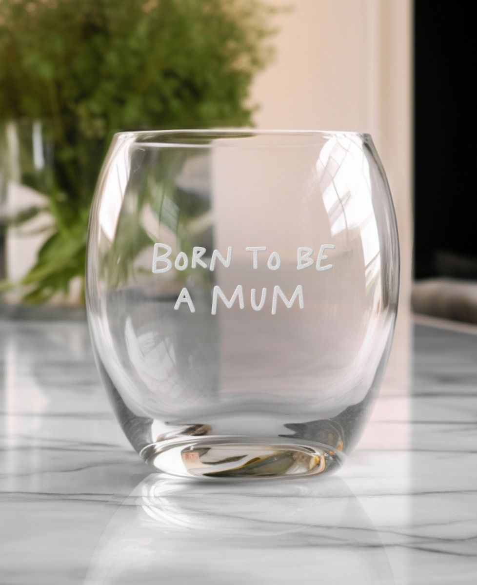 Verre à whisky Born to be a mum - Cadeaux Maman, Apéro, Mariage