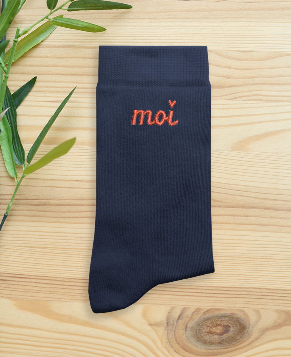 Chaussettes homme Moi (brodé)