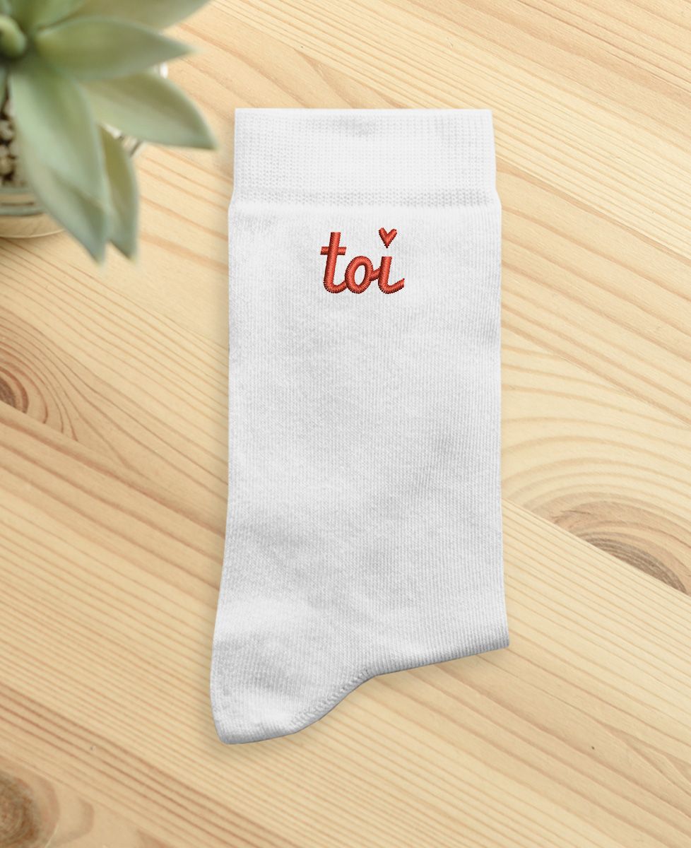 Chaussettes homme Toi (brodé)