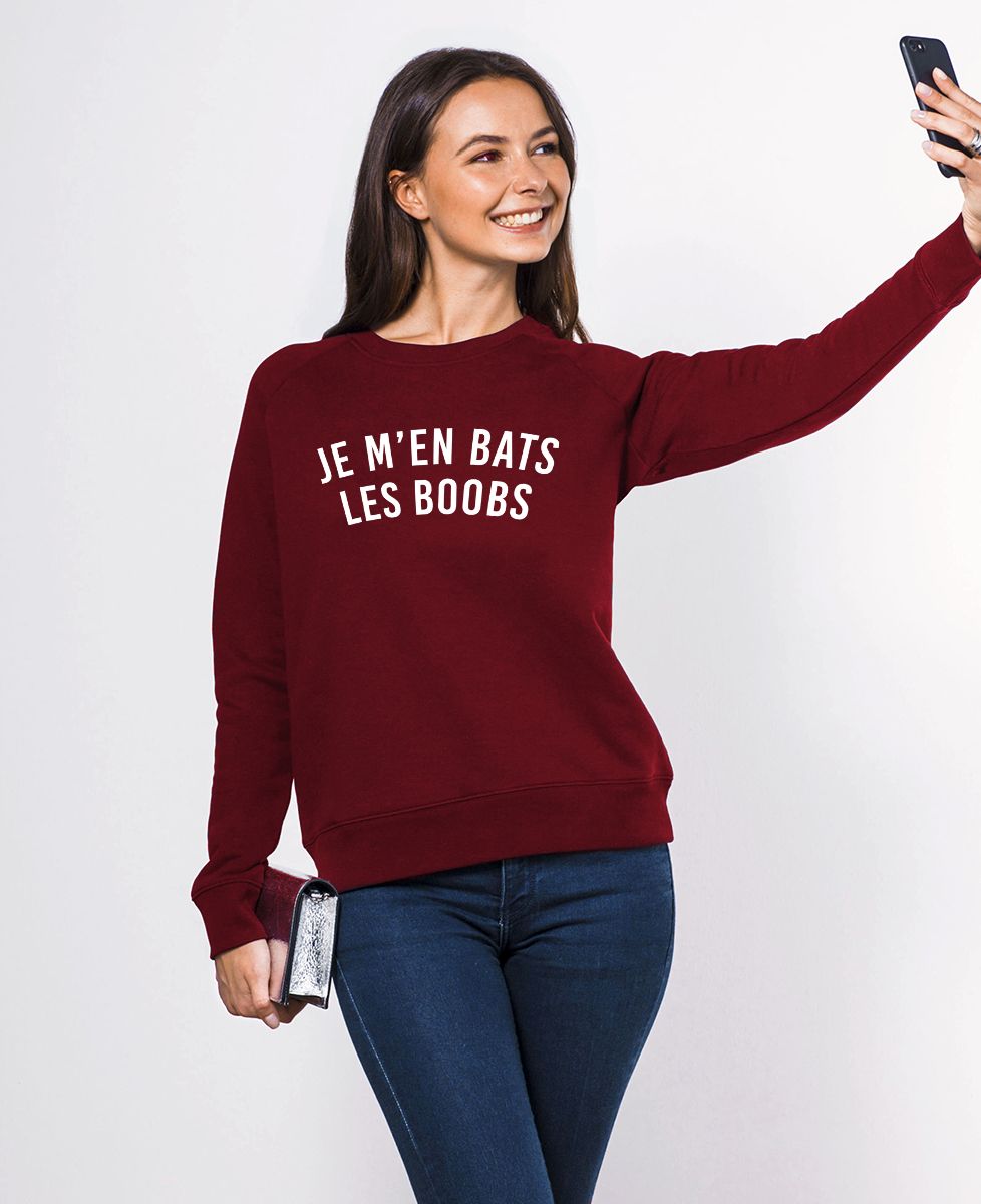 Sweatshirt femme Je m'en bats les boobs