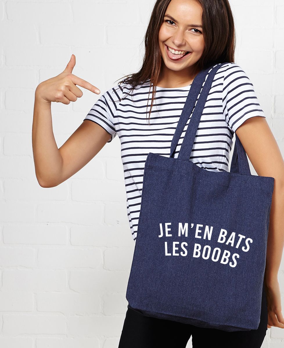 Tote bag Je m'en bats les boobs