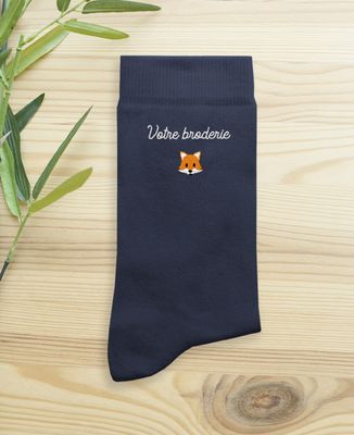 Chaussettes Personnalisables Homme - Message 'Ne Pas Déranger, Prénom Fait La Sieste' - Bleu Marine, Taille 39-45, 80% Coton