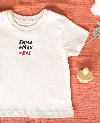 T-shirt neonato Aggiunta di nomi ricamati personalizzati