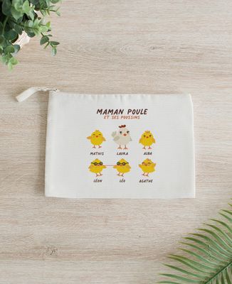 Pochette Maman poule et ses poussins personnalisé