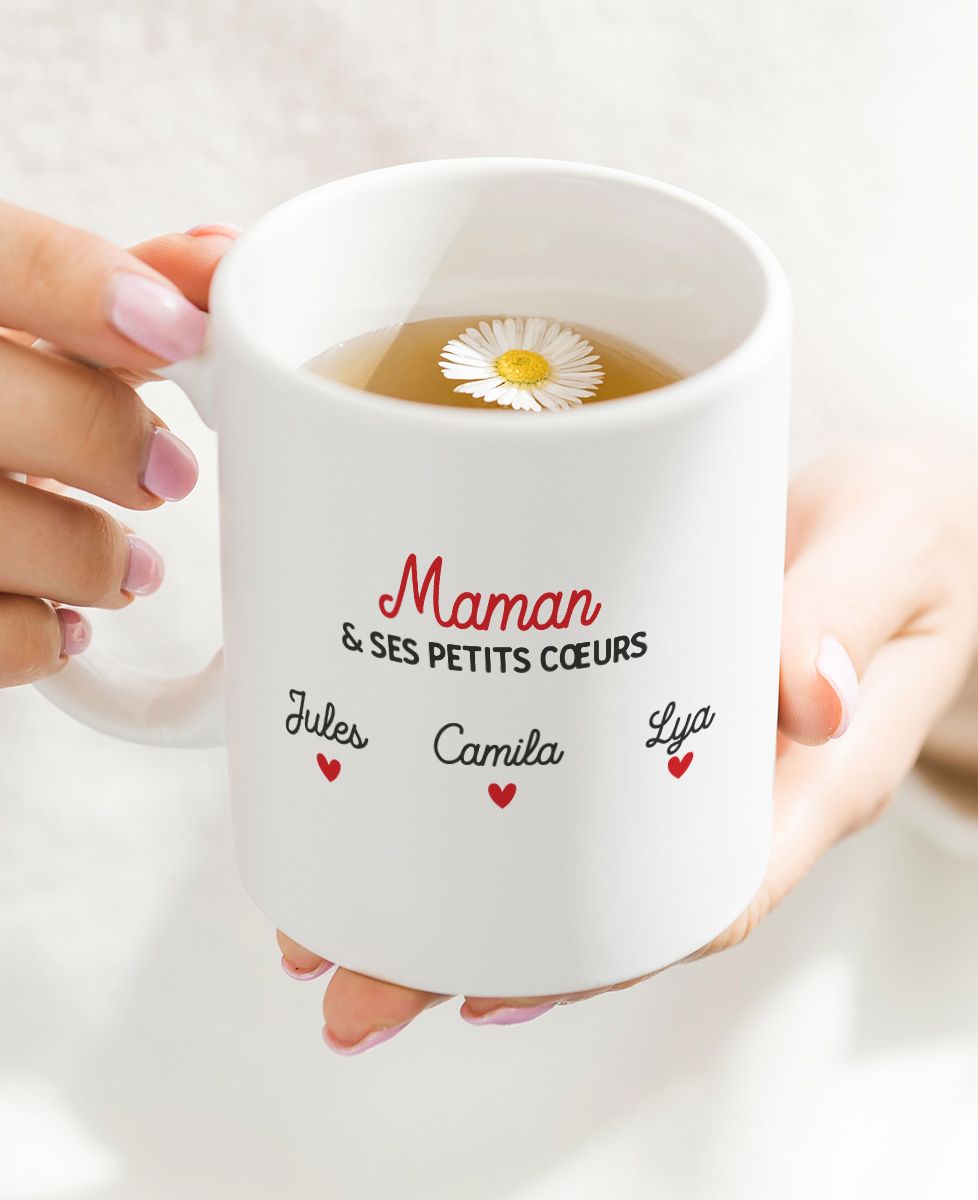 Mug Cadeau Maman - 'Je Suis Une Mamounette De Compet'' - Tasse Personnalisée 330 Ml Céramique, Boîte Kraft, Imprimé En France, Idée Fête Des Mères
