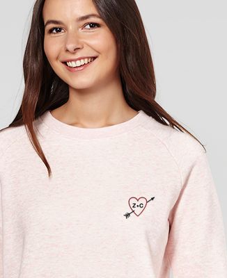Sweatshirt femme Initiales brodé personnalisé