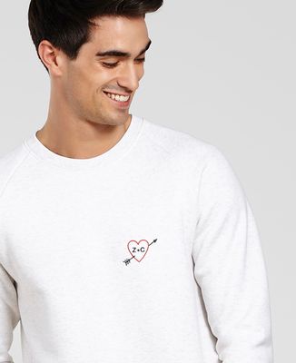 Sweatshirt homme Initiales brodé personnalisé