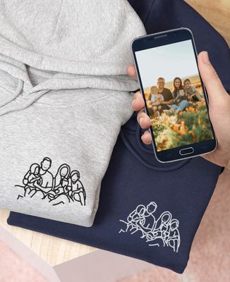 Men's hoodie Hand-embroidered family