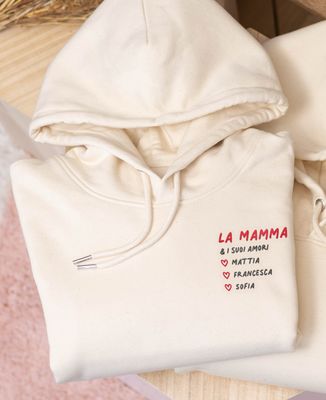 Hoodie per lei Maman et ses amours ricamata - Regali per la mamma, Regali per coppie