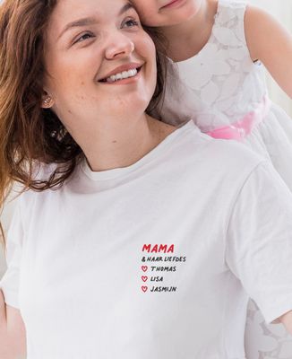 Dames-T-shirt Maman et ses amours geborduurd - Geschenken voor mama, Geschenken voor koppels