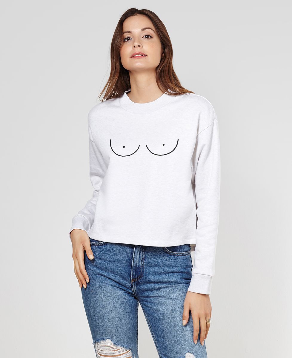 Sweatshirt femme Boobs power