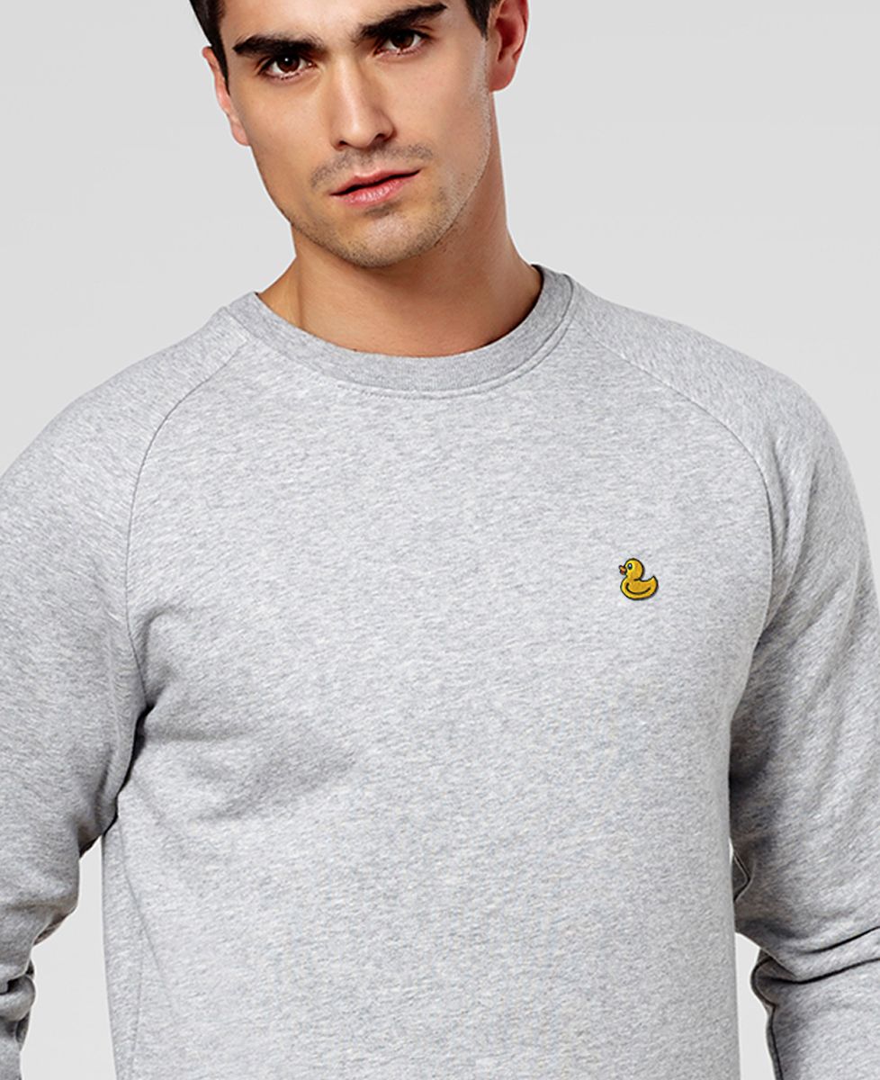 Men's sweatshirt Yellow duck (embroidered) - Couple gifts, Animals