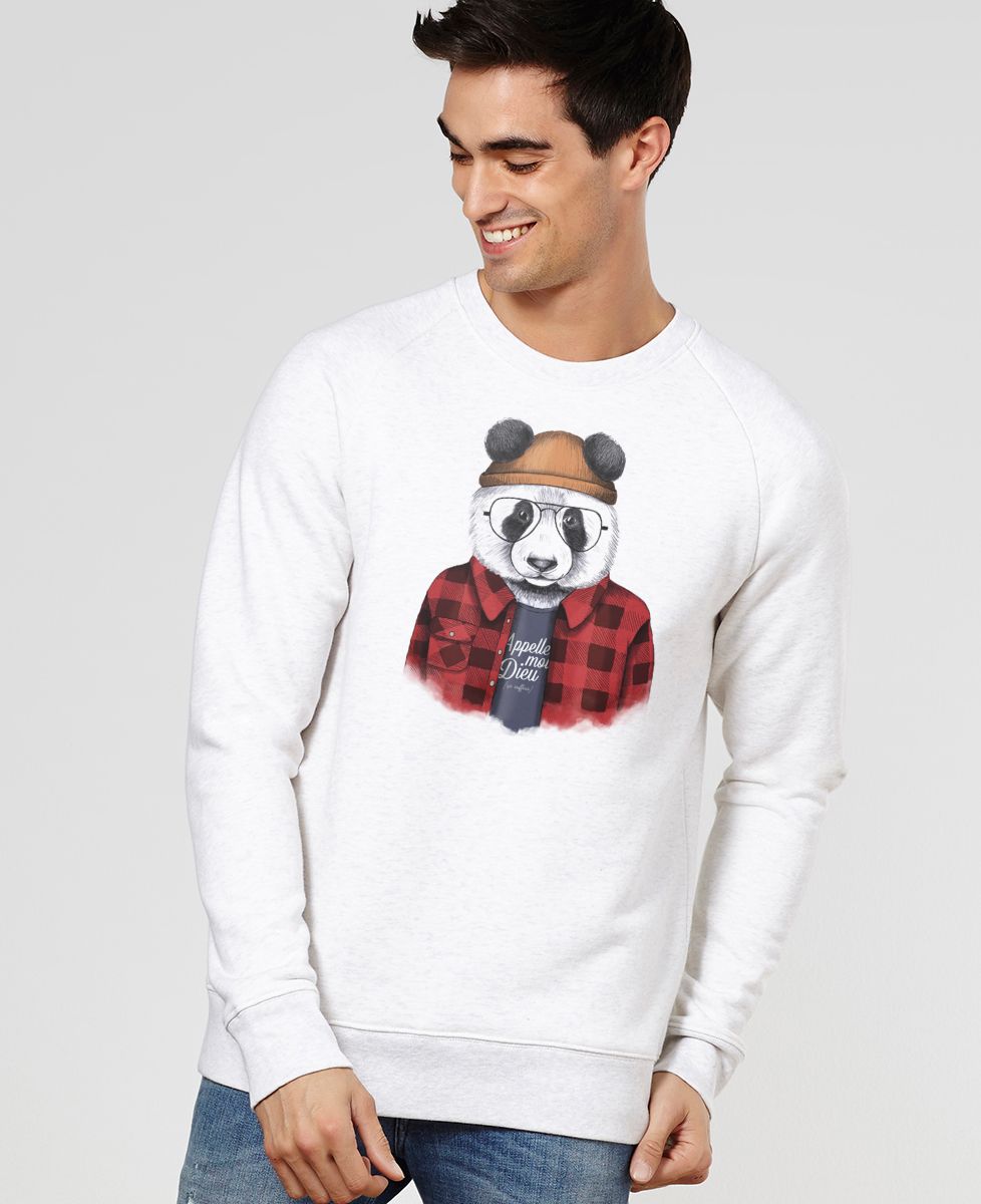 Sweatshirt homme Panda hipster