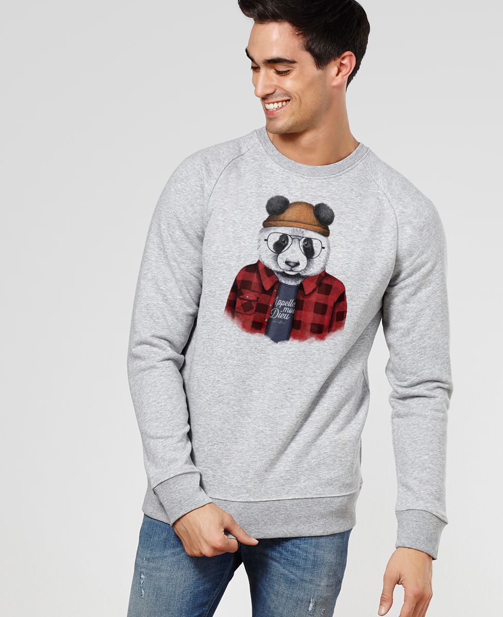 Sweatshirt homme Panda hipster