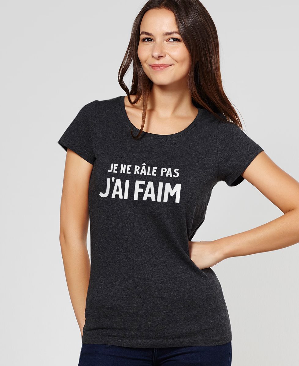 T-shirt Humoristique Homme MoonWorks - Texte "faim Pipi Fatigué Froid", Noir