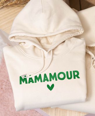 Hoodie femme Mamamour (effet velours) - Cadeaux Maman, Cadeaux Couple