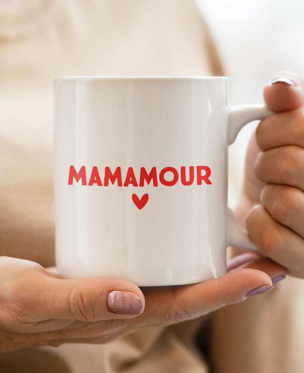 Mug Mamamour (effet velours) - Cadeaux Maman, Cadeaux Couple