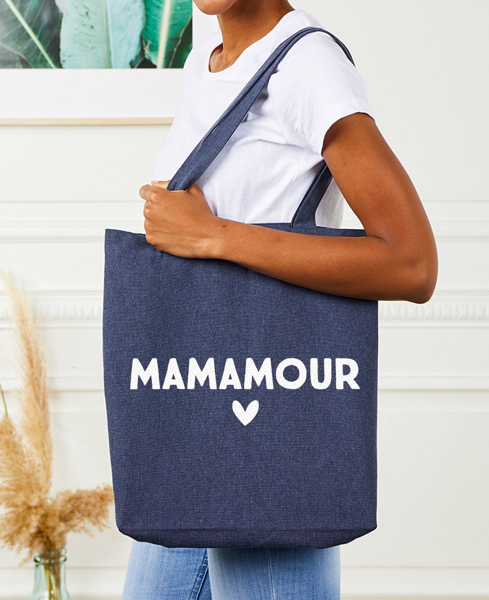 Tote bag Mamamour (effet velours) - Cadeaux Maman, Cadeaux Couple