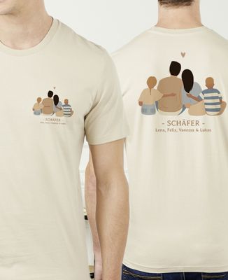 T-Shirt für Männer Backprint-Rückenfamilie