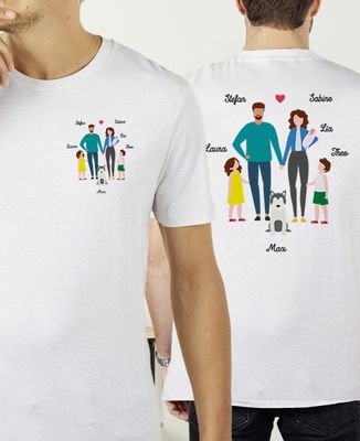 T-Shirt für Männer Personalisierte Familie Backprint